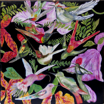 TROPICAL BLACK - Oil and mixed technique on canvas by ICI ET LÀ - view 3